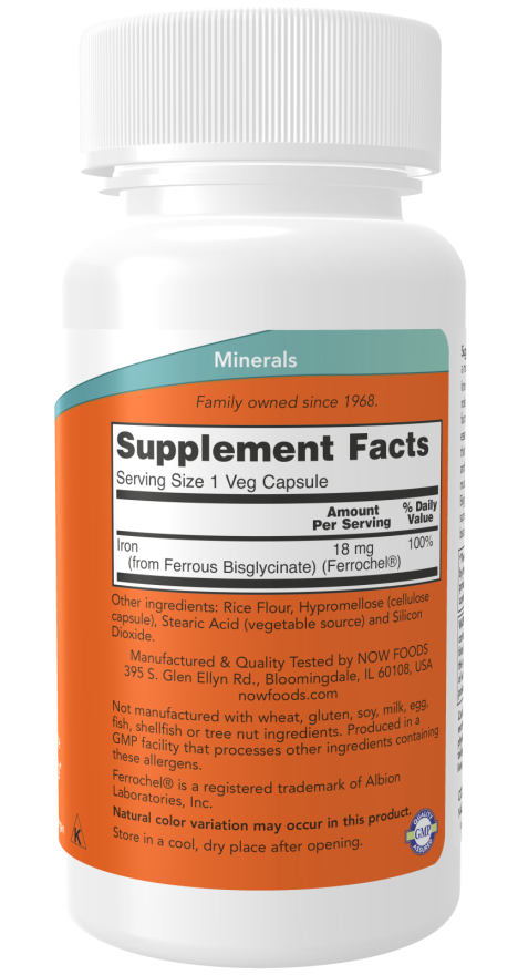 Now IRON 18MG FERROCHEL(R) 120 VCAPS