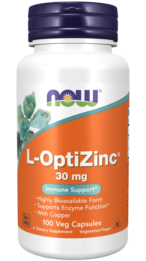 Now L-OPTIZINC(R) 30mg + COPPER 100 VCAPS