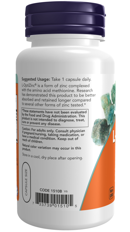 Now L-OPTIZINC(R) 30mg + COPPER 100 VCAPS