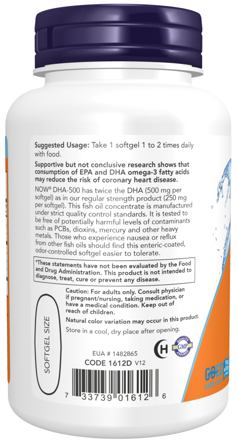 Now DHA- 500mg 180 SGELS