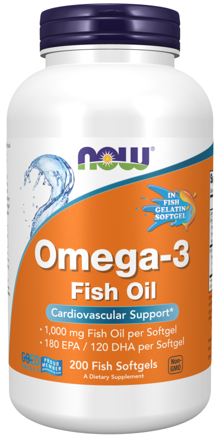 Now OMEGA-3 FO 1000mg 180/120 FISH GELATIN 200 SGLS