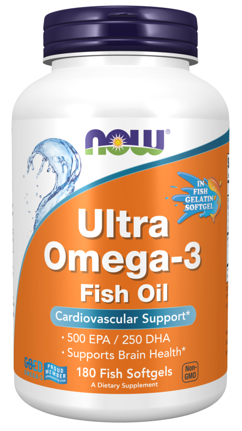 Now ULTRA OMEGA-3 FO 500/250 FISH GELATIN 180 FSG