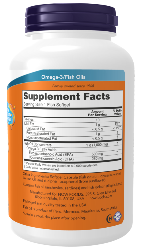 Now ULTRA OMEGA-3 FO 500/250 FISH GELATIN 180 FSG