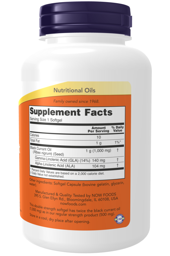 Now BLACK CURRANT OIL 1,000mg 100 SGELS