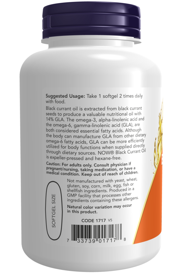 Now BLACK CURRANT OIL 1,000mg 100 SGELS