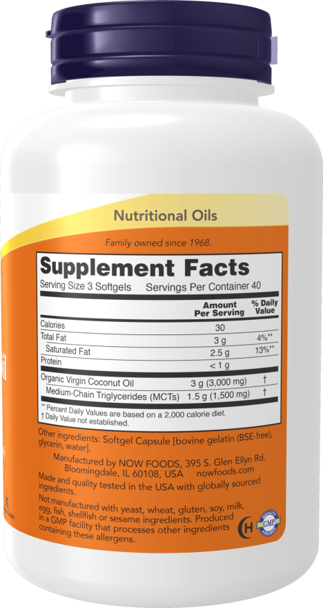 Now COCONUT OIL 1000MG 120 SGELS