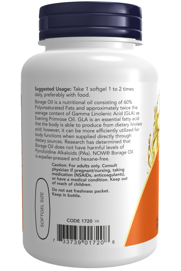 Now BORAGE OIL 1000 mg 120 SGELS