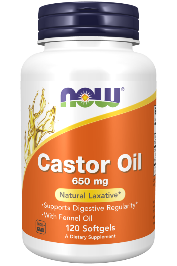 Now CASTOR OIL 650MG 120 SGELS