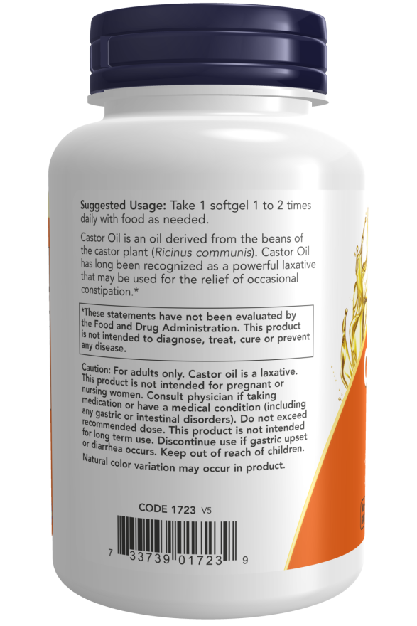Now CASTOR OIL 650MG 120 SGELS
