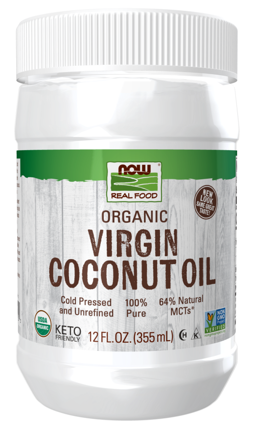 Now ORGANIC COCONUT OIL VIRGIN 12 OZ