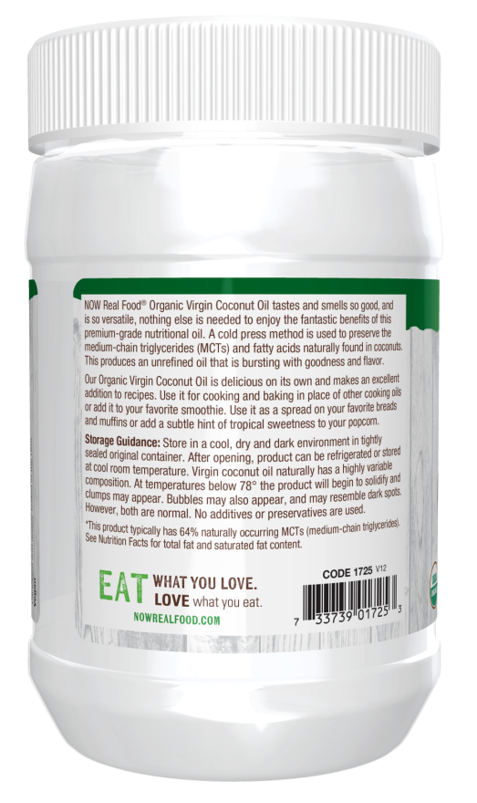 Now ORGANIC COCONUT OIL VIRGIN 54 OZ