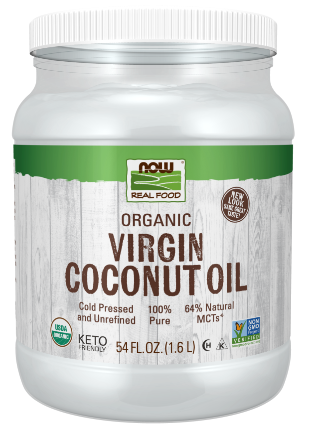 Now ORGANIC COCONUT OIL VIRGIN 54 OZ