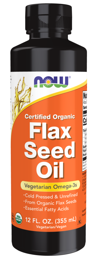 Now FLAX SEED OIL ORGANIC 12 FL OZ