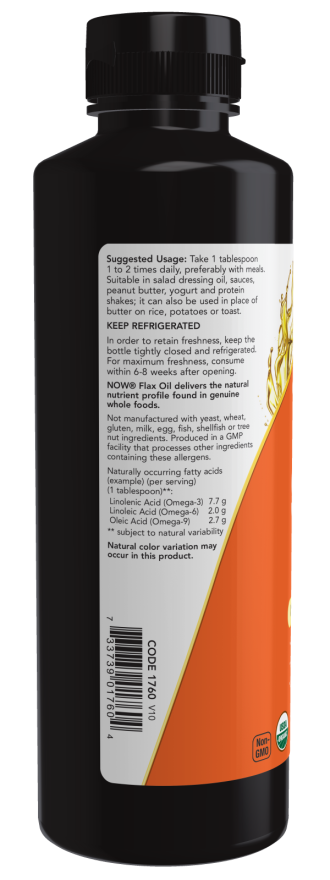 Now FLAX SEED OIL ORGANIC 24 FL OZ