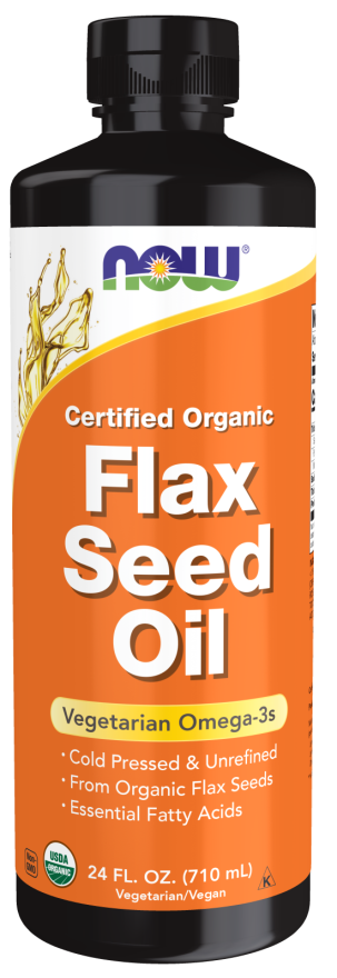 Now FLAX SEED OIL ORGANIC 24 FL OZ