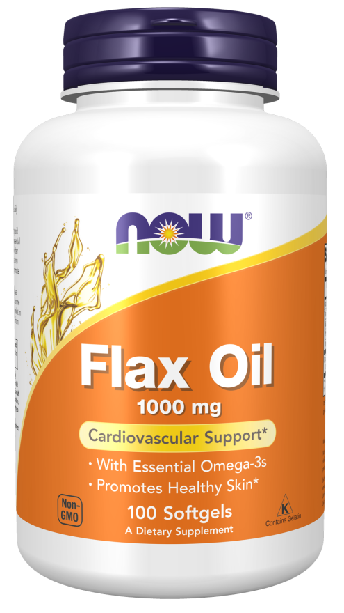 Now FLAX OIL ORGANIC 1000mg 100 SGELS
