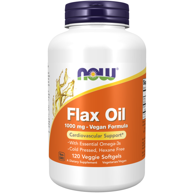 Now FLAX OIL ORG 1000mg 120 VGELS