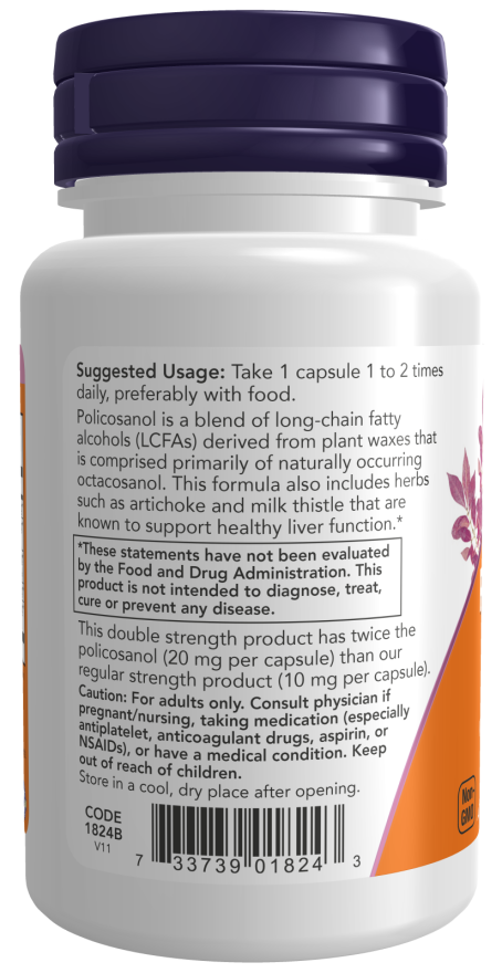 Now POLICOSANOL 20MG PLUS 90 VCAPS