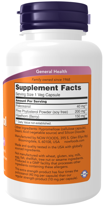 Now POLICOSANOL 40MG PLUS 90 VCAPS