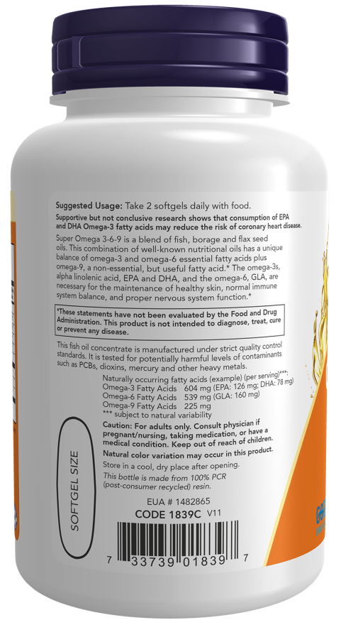 Now SUPER OMEGA 3-6-9 1200MG 180 SGELS