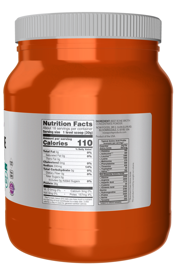 Now BEEF BONE BROTH PWD 1.2 LBS