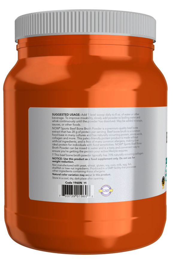 Now BEEF BONE BROTH PWD 1.2 LBS