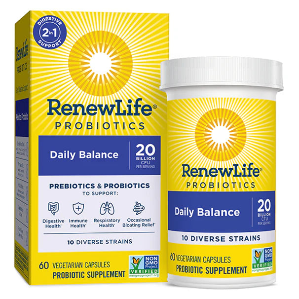 Renew Life DAILY BALANCE PROBIOTICS + PREBIOTICS 60 CT
