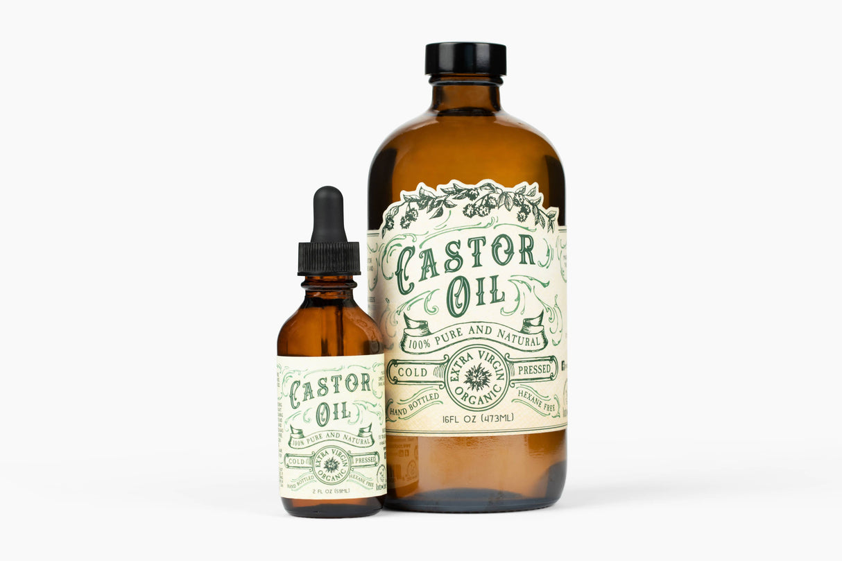 Organic Cold Pressed Castor Oil Hexane Free USA bottled: 2 oz