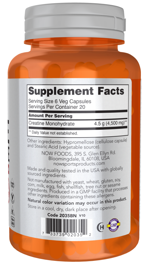 Now CREATINE 750mg 120 VCAPS