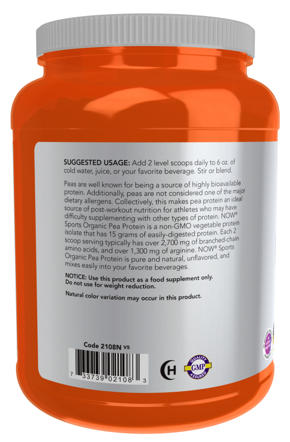 Now ORGANIC PEA PROTEIN 1.5 LBS