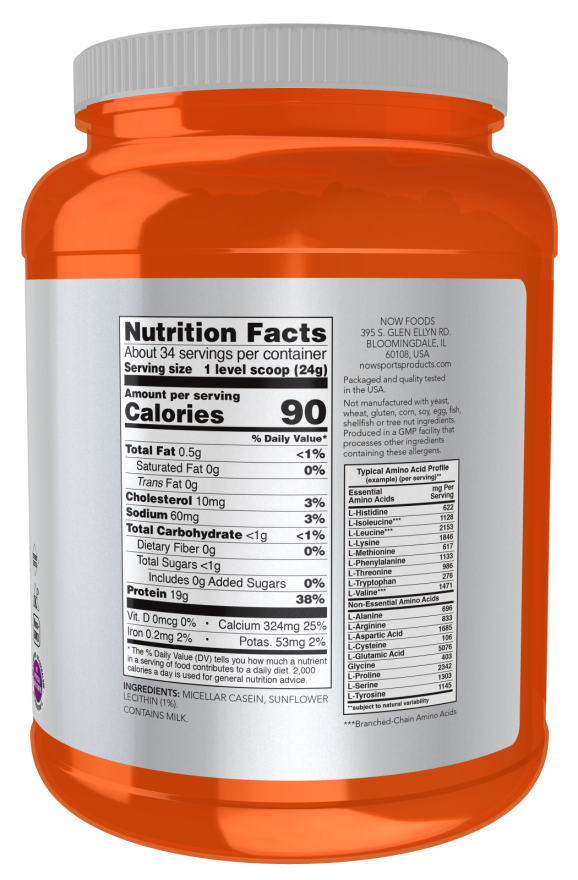 Now MICELLAR CASEIN (UNFLAVORED) 1.8 LBS