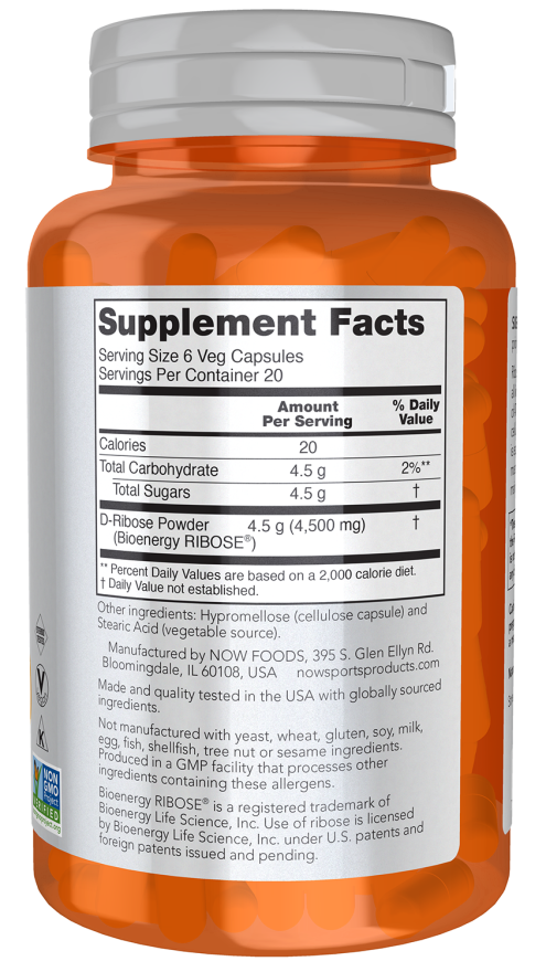 Now RIBOSE 750mg 120 VCAPS