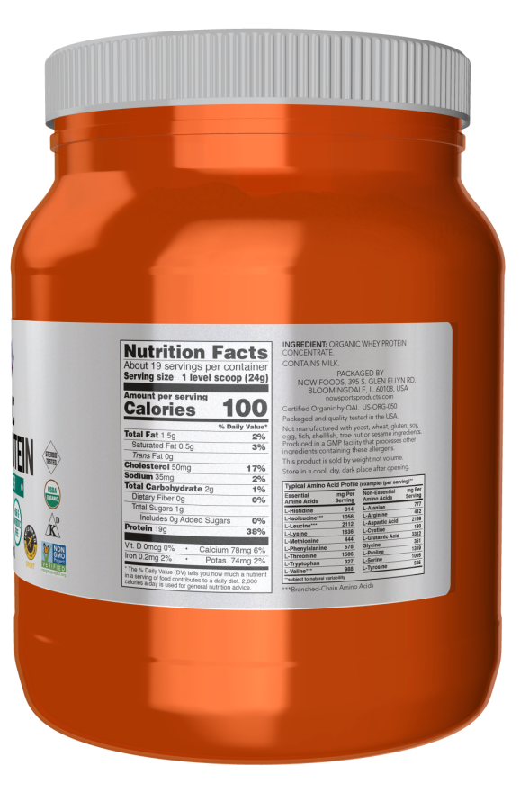 Now ORGANIC WHEY PROTEIN 1 LB