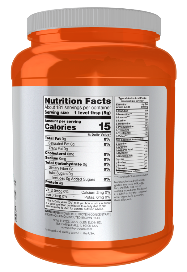 Now SPROUTED BROWN RICE PROTEIN 2 LBS