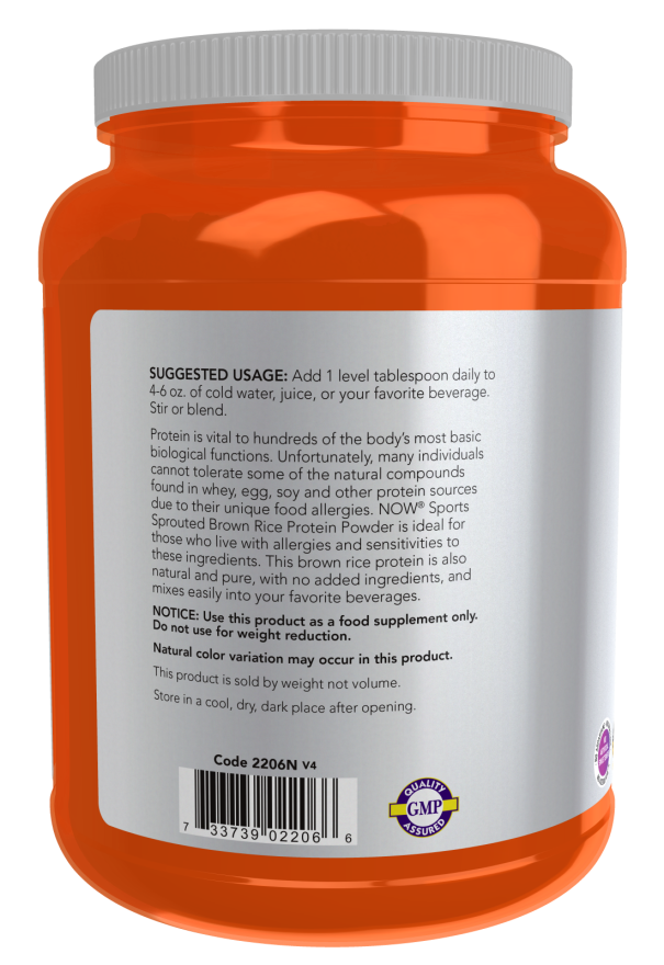 Now SPROUTED BROWN RICE PROTEIN 2 LBS