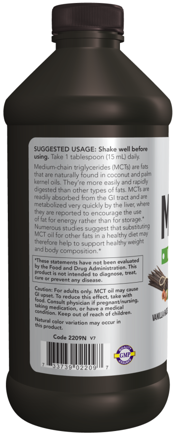 Now MCT OIL - VANILLA HAZELNUT FLAVOR 16 FL OZ