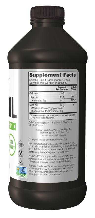 Now MCT OIL - CHOCOLATE MOCHA FLAVOR 16 FL OZ