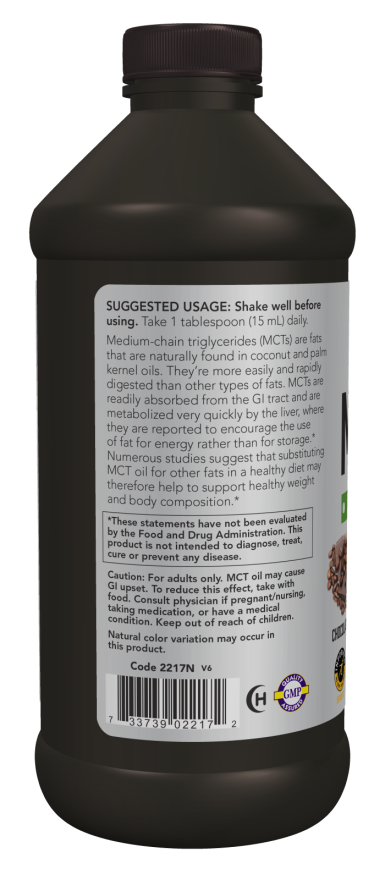 Now MCT OIL - CHOCOLATE MOCHA FLAVOR 16 FL OZ