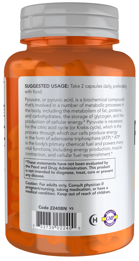 Now PYRUVATE 600mg 100 VCAPS