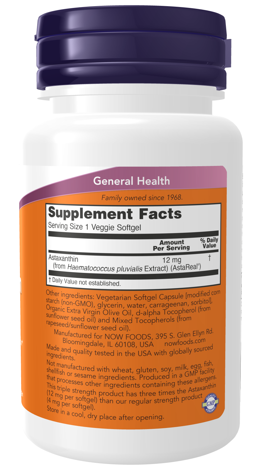 Now ASTAXANTHIN 12mg 60 VEGGIE SGELS