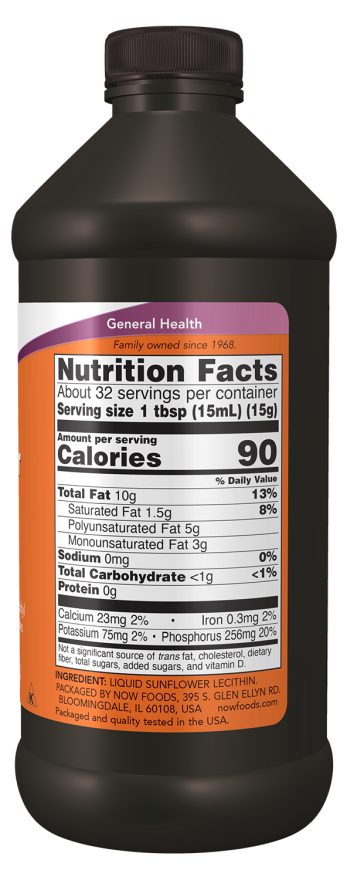 Now SUNFLOWER LIQUID LECITHIN 16 FL OZ
