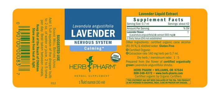 Herb Pharm LAVENDER EXTRACT 1 oz
