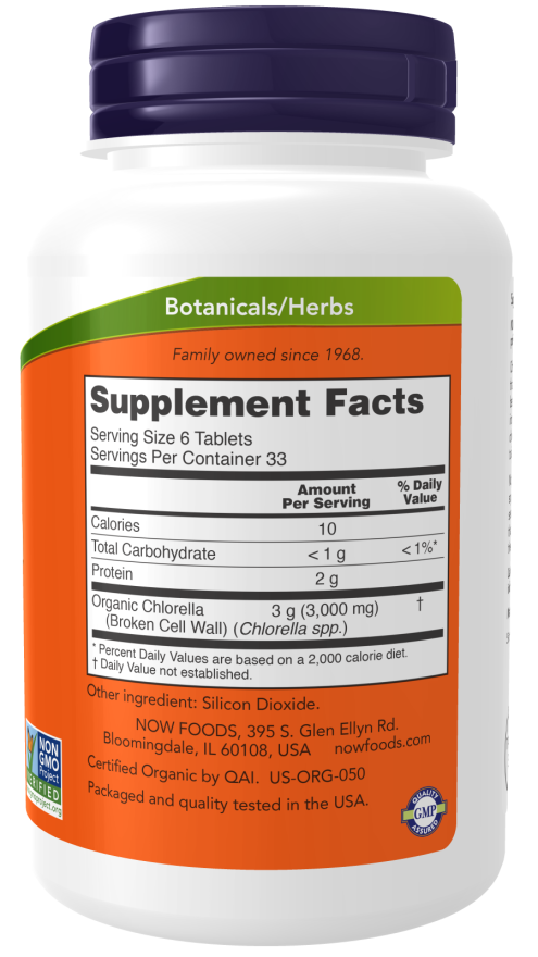 Now ORG CHLORELLA 500mg per tab 200 TABS