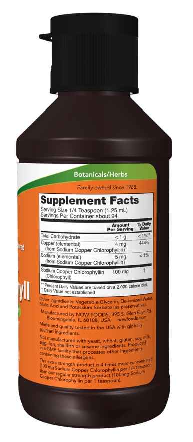 Now EXTRA STRENGTH LIQ CHLOROPHYLL (UNFLV) 4 FL. OZ.