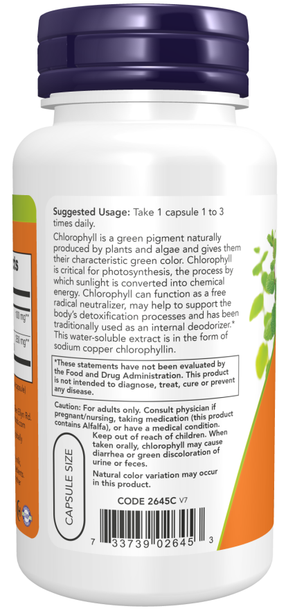 Now CHLOROPHYLL 100mg 90 VCAPS