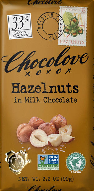 CHOCOLOVE Milk With Hazelnuts 3.2 OZ