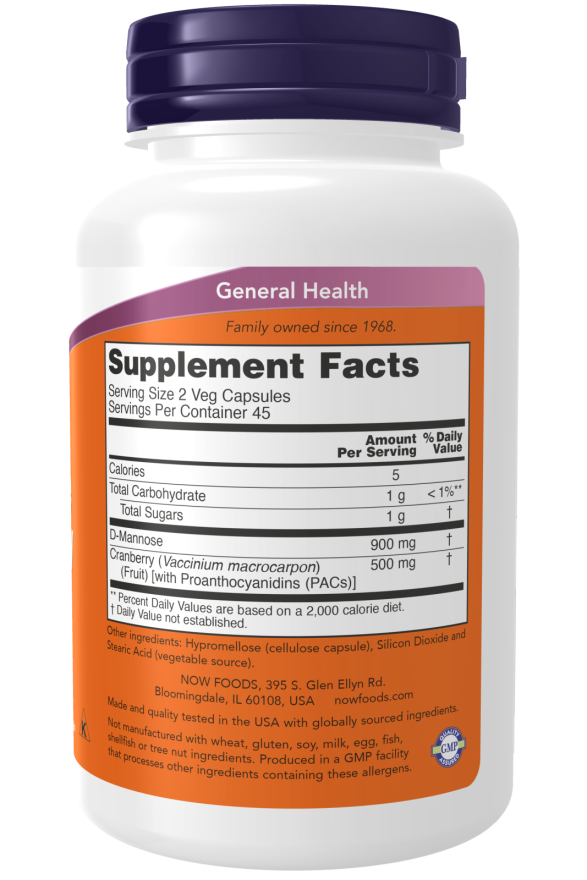 Now MANNOSE CRANBERRY 90 VCAPS