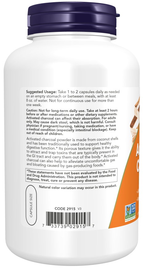 Now ACTIVATED CHARCOAL 200 VCAPS