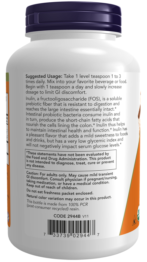 Now ORG INULIN POWDER 8 OZ