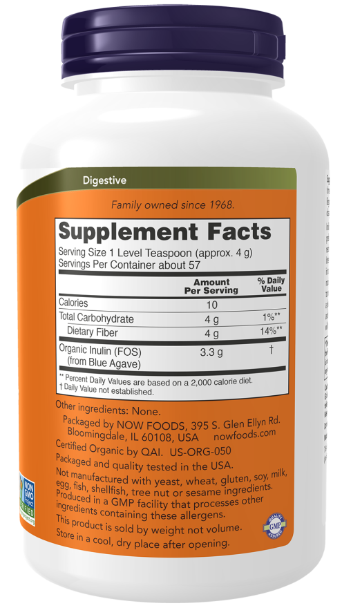 Now ORG INULIN POWDER 1 LB